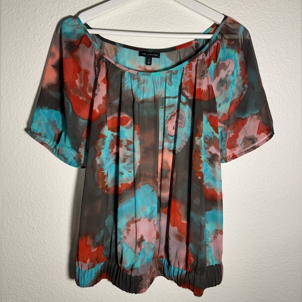 The Limited Sheer Tie Dye Print Summer Top